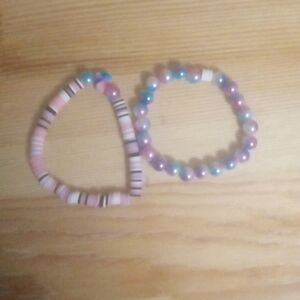 Handmade clay bead bracelet